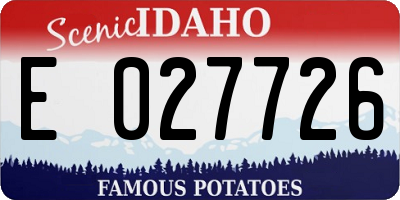 ID license plate E027726