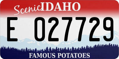 ID license plate E027729