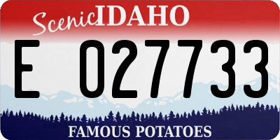 ID license plate E027733