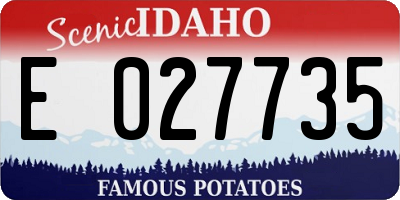 ID license plate E027735