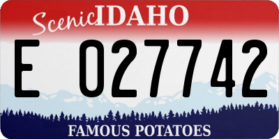 ID license plate E027742