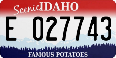 ID license plate E027743