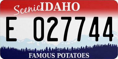 ID license plate E027744