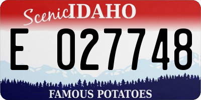 ID license plate E027748