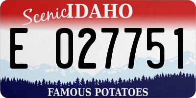 ID license plate E027751