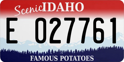 ID license plate E027761