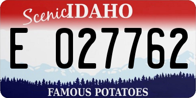 ID license plate E027762