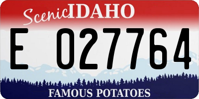ID license plate E027764