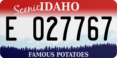 ID license plate E027767