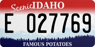 ID license plate E027769