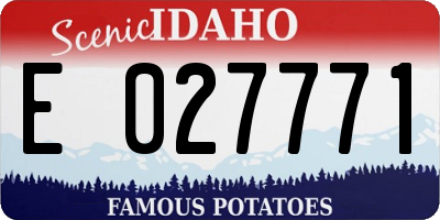 ID license plate E027771