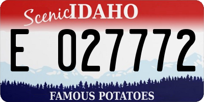ID license plate E027772