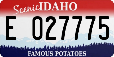 ID license plate E027775
