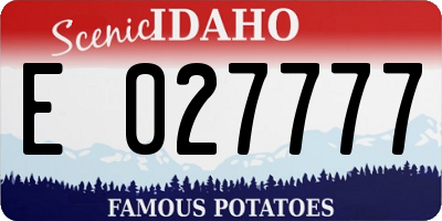 ID license plate E027777