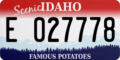 ID license plate E027778