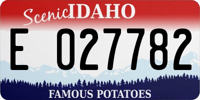 ID license plate E027782