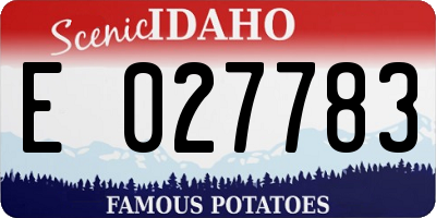 ID license plate E027783