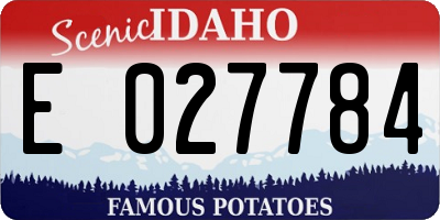 ID license plate E027784