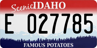 ID license plate E027785