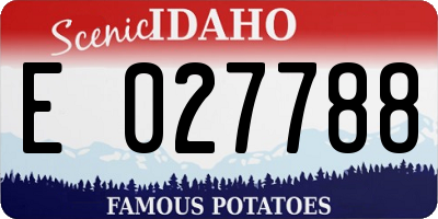 ID license plate E027788