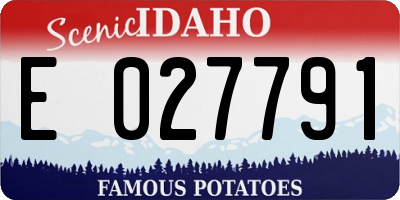 ID license plate E027791