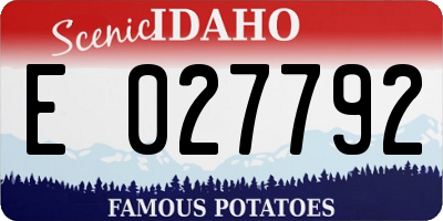 ID license plate E027792