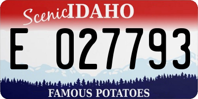 ID license plate E027793