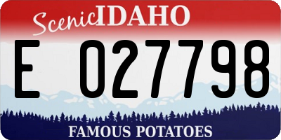 ID license plate E027798