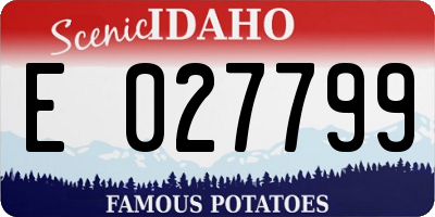 ID license plate E027799