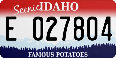 ID license plate E027804