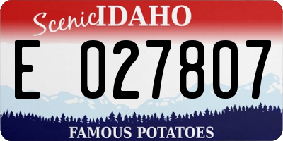 ID license plate E027807