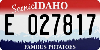 ID license plate E027817