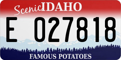 ID license plate E027818