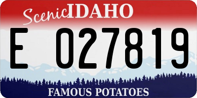 ID license plate E027819