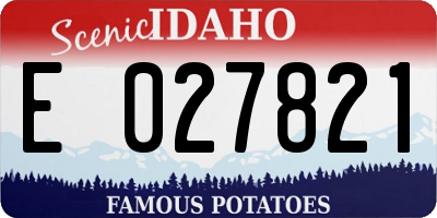 ID license plate E027821