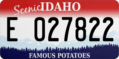 ID license plate E027822