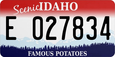 ID license plate E027834