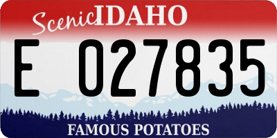 ID license plate E027835