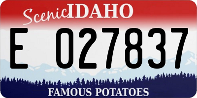 ID license plate E027837