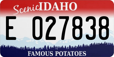 ID license plate E027838