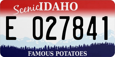 ID license plate E027841