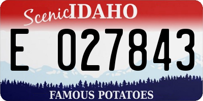 ID license plate E027843
