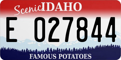 ID license plate E027844