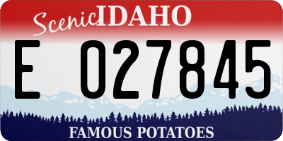 ID license plate E027845