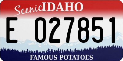 ID license plate E027851