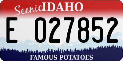 ID license plate E027852