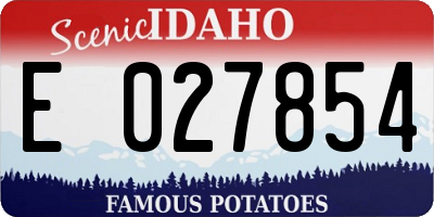 ID license plate E027854