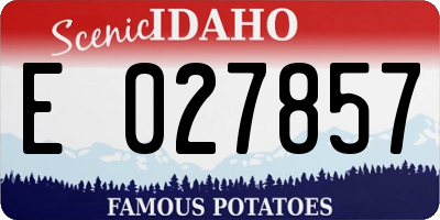 ID license plate E027857