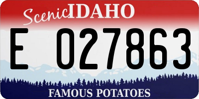 ID license plate E027863