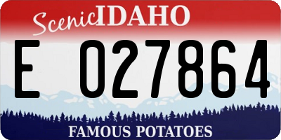 ID license plate E027864